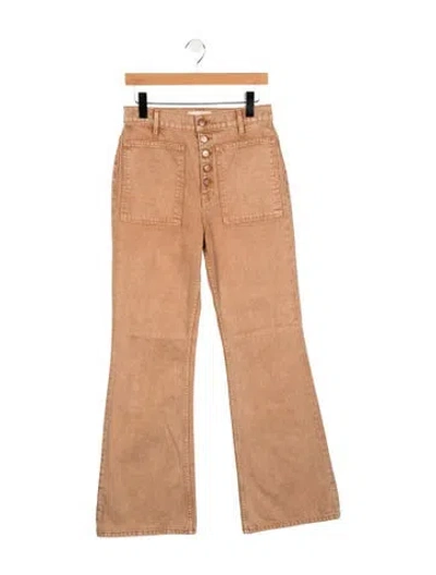 Pre-owned Ulla Johnson High-rise Flared Jeans In Neutral