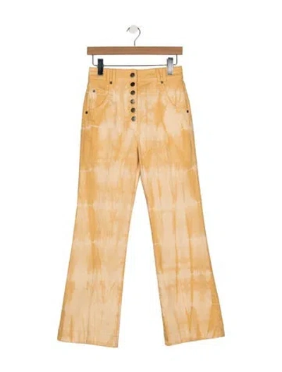 Pre-owned Ulla Johnson High-rise Flared Jeans In Orange