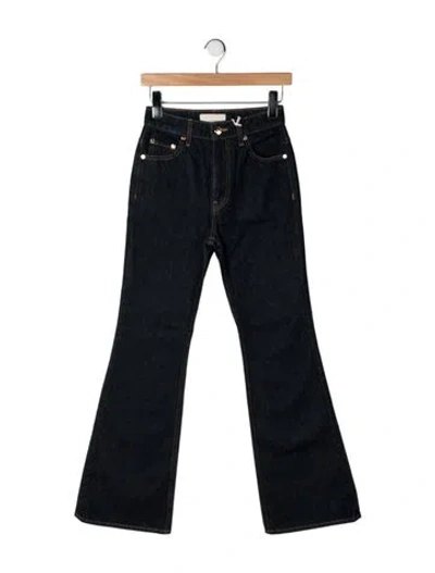 Pre-owned Ulla Johnson High-rise Flared Jeans W/ Tags In Black