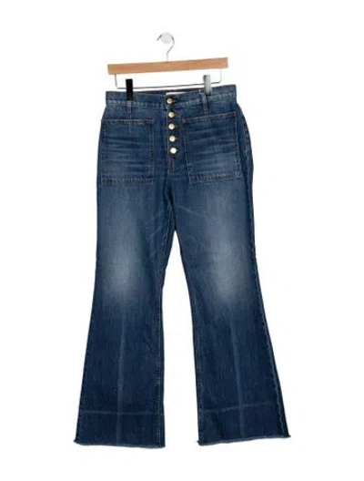 Pre-owned Ulla Johnson High-rise Flared Jeans W/ Tags In Blue