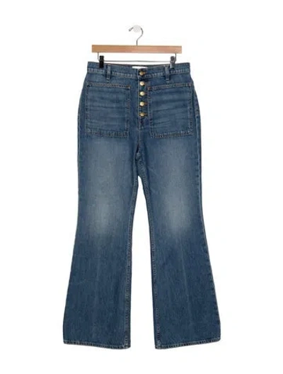 Pre-owned Ulla Johnson High-rise Flared Jeans W/ Tags In Blue