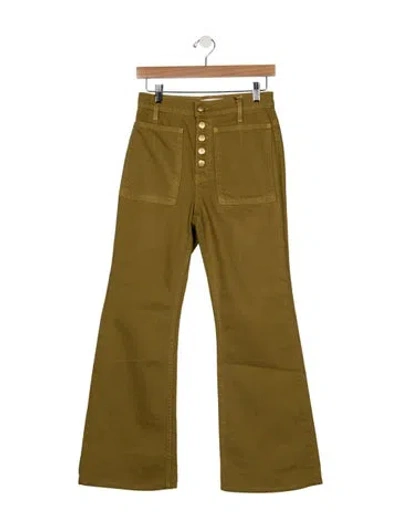 Pre-owned Ulla Johnson High-rise Flared Jeans W/ Tags In Green