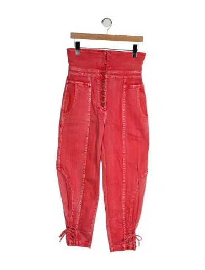 Pre-owned Ulla Johnson High-rise Skinny Leg Jeans In Orange