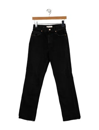 Pre-owned Ulla Johnson High-rise Straight Leg Jeans In Black