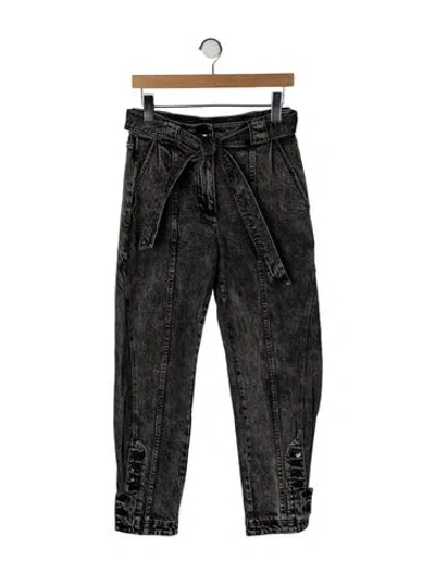 Pre-owned Ulla Johnson High-rise Straight Leg Jeans In Black
