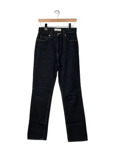 Pre-owned Ulla Johnson High-rise Straight Leg Jeans In Black