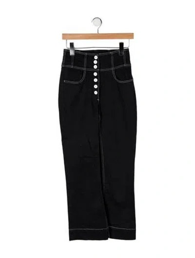 Pre-owned Ulla Johnson High-rise Straight Leg Jeans In Black