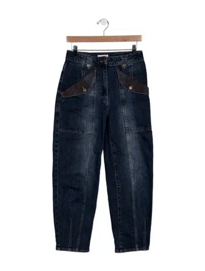 Pre-owned Ulla Johnson High-rise Straight Leg Jeans In Blue