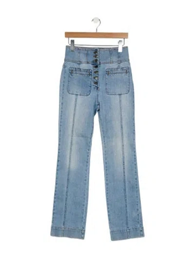 Pre-owned Ulla Johnson High-rise Straight Leg Jeans In Blue