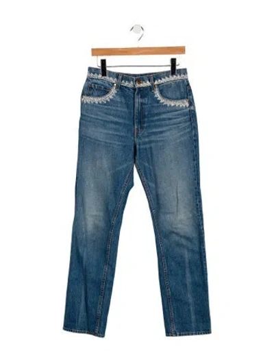 Pre-owned Ulla Johnson High-rise Straight Leg Jeans In Blue