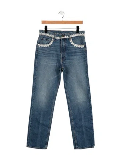 Pre-owned Ulla Johnson High-rise Straight Leg Jeans In Blue