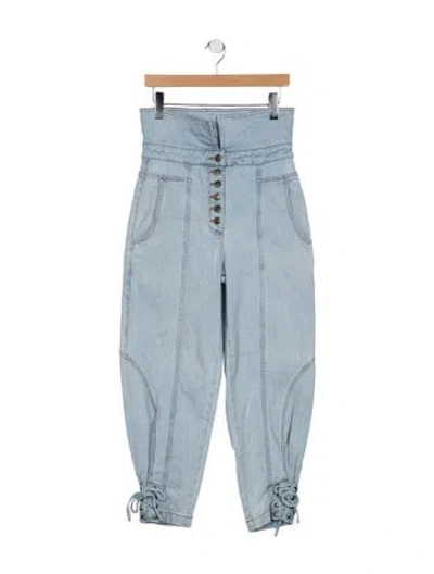 Pre-owned Ulla Johnson High-rise Straight Leg Jeans In Blue