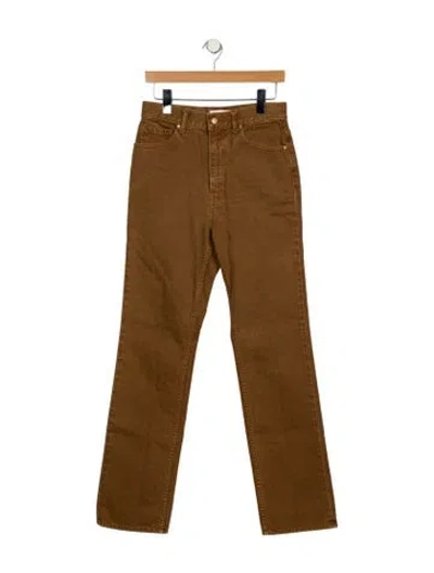 Pre-owned Ulla Johnson High-rise Straight Leg Jeans In Brown