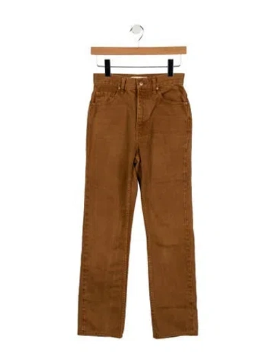 Pre-owned Ulla Johnson High-rise Straight Leg Jeans In Brown