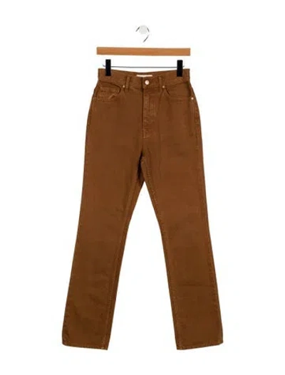 Pre-owned Ulla Johnson High-rise Straight Leg Jeans In Brown