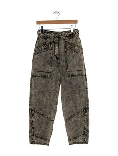 Pre-owned Ulla Johnson High-rise Straight Leg Jeans In Gray