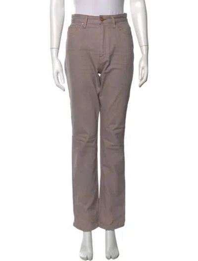 Pre-owned Ulla Johnson High-rise Straight Leg Jeans In Gray