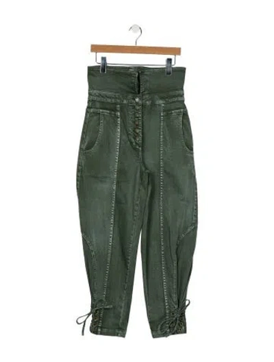 Pre-owned Ulla Johnson High-rise Straight Leg Jeans In Green