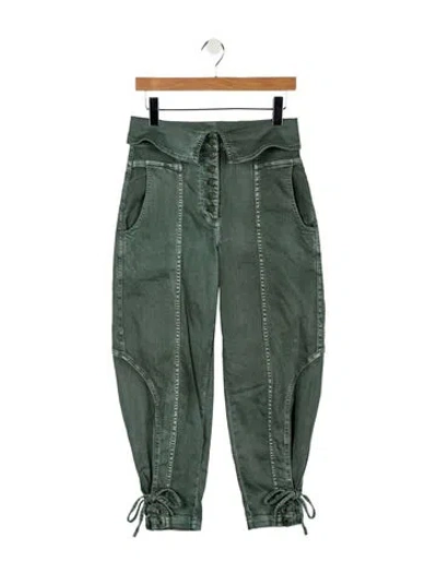 Pre-owned Ulla Johnson High-rise Straight Leg Jeans In Green