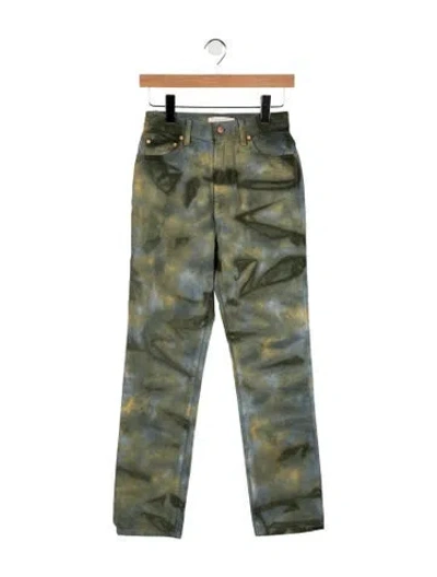 Pre-owned Ulla Johnson High-rise Straight Leg Jeans In Green