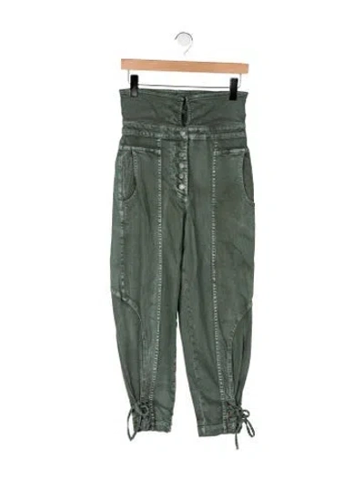 Pre-owned Ulla Johnson High-rise Straight Leg Jeans In Green