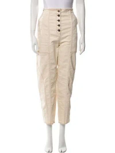 Pre-owned Ulla Johnson High-rise Straight Leg Jeans In Neutral