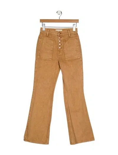 Pre-owned Ulla Johnson High-rise Straight Leg Jeans In Neutral