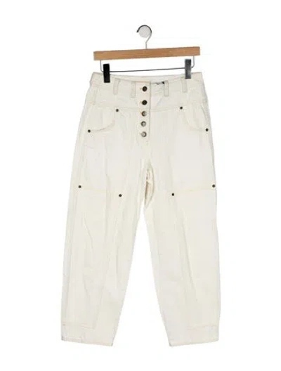 Pre-owned Ulla Johnson High-rise Straight Leg Jeans In Neutral