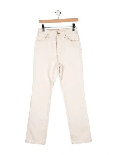 Pre-owned Ulla Johnson High-rise Straight Leg Jeans In Neutral