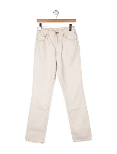 Pre-owned Ulla Johnson High-rise Straight Leg Jeans In Neutral