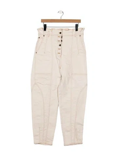 Pre-owned Ulla Johnson High-rise Straight Leg Jeans In Neutral