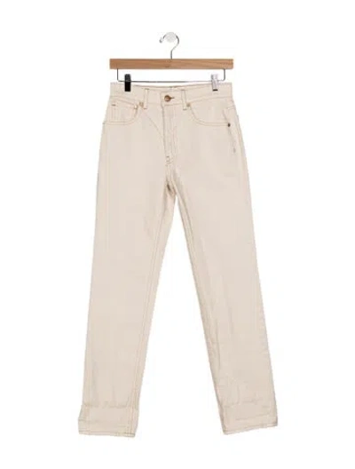 Pre-owned Ulla Johnson High-rise Straight Leg Jeans In Neutrals