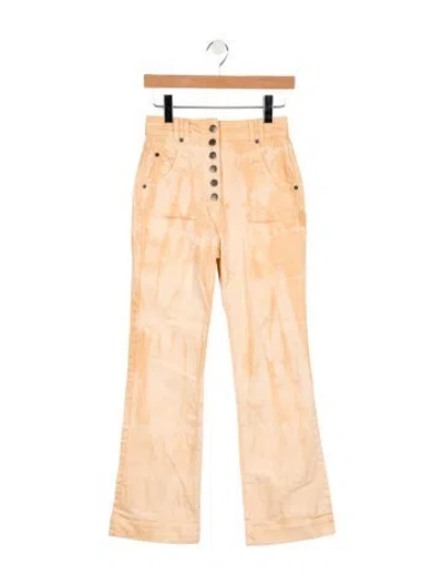 Pre-owned Ulla Johnson High-rise Straight Leg Jeans In Orange