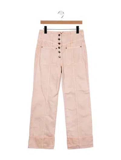 Pre-owned Ulla Johnson High-rise Straight Leg Jeans In Pink