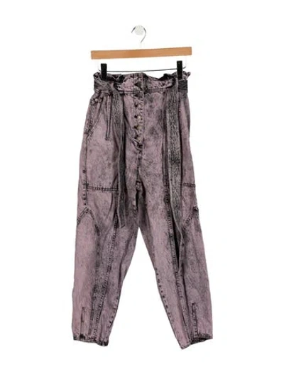Pre-owned Ulla Johnson High-rise Straight Leg Jeans In Purple