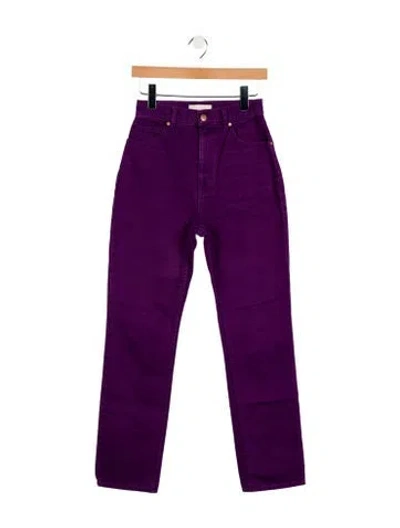 Pre-owned Ulla Johnson High-rise Straight Leg Jeans In Purple