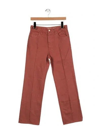 Pre-owned Ulla Johnson High-rise Straight Leg Jeans In Red