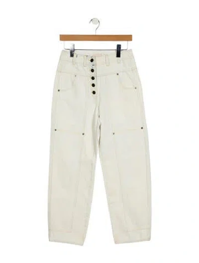 Pre-owned Ulla Johnson High-rise Straight Leg Jeans In White
