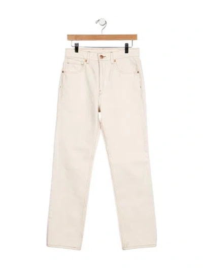 Pre-owned Ulla Johnson High-rise Straight Leg Jeans In White