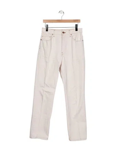 Pre-owned Ulla Johnson High-rise Straight Leg Jeans In White