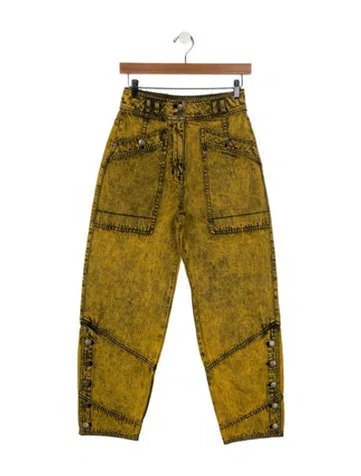 Pre-owned Ulla Johnson High-rise Straight Leg Jeans In Yellow