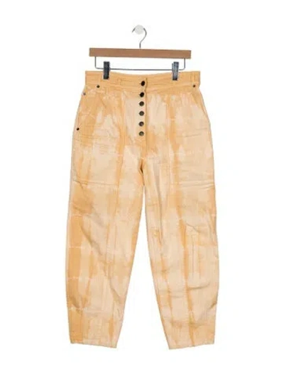 Pre-owned Ulla Johnson High-rise Straight Leg Jeans In Yellow