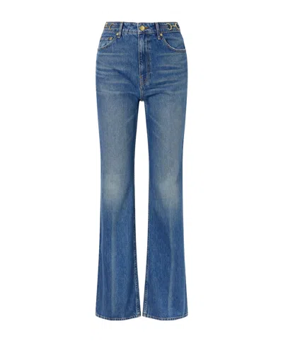 Ulla Johnson The Colette Embellished High-rise Straight-leg Jeans In Blue