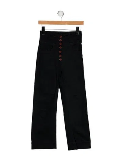 Pre-owned Ulla Johnson High-rise Wide Leg Jeans In Black