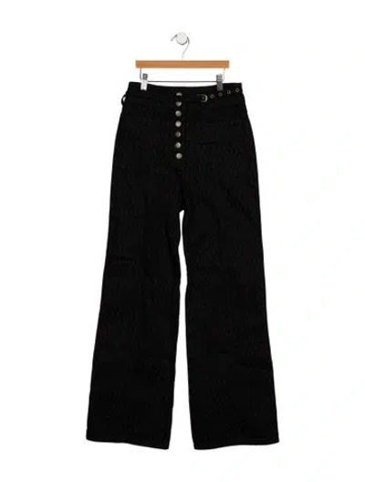 Pre-owned Ulla Johnson High-rise Wide Leg Jeans In Black