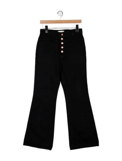 Pre-owned Ulla Johnson High-rise Wide Leg Jeans In Black