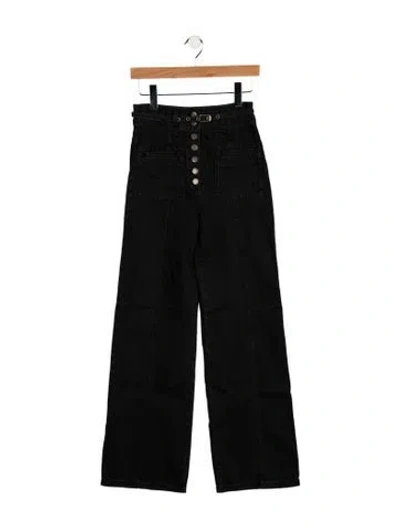 Pre-owned Ulla Johnson High-rise Wide Leg Jeans In Black