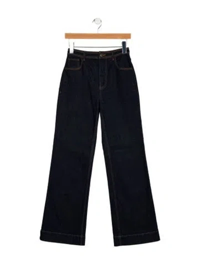 Pre-owned Ulla Johnson High-rise Wide Leg Jeans In Blue