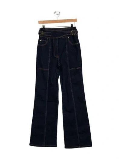 Pre-owned Ulla Johnson High-rise Wide Leg Jeans In Blue