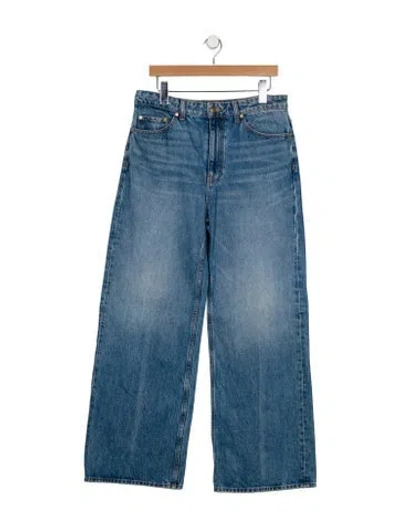 Pre-owned Ulla Johnson High-rise Wide Leg Jeans In Blue